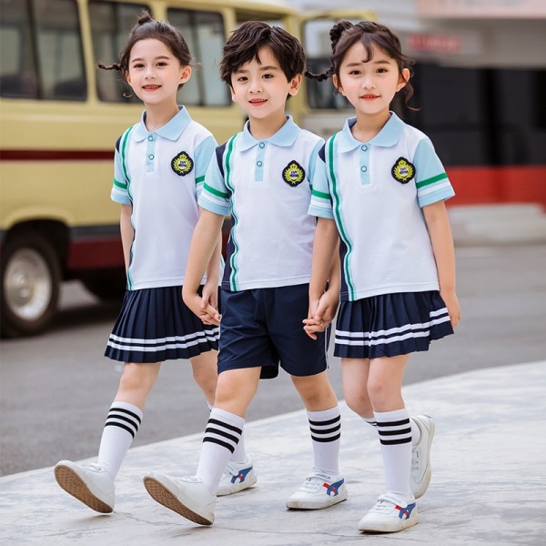 小学生套装班服夏季幼儿园园服运动装2020新款儿童校服短袖短裙短裤套装六一男女表演服