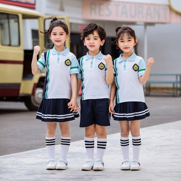 小学生套装班服夏季幼儿园园服运动装2020新款儿童校服短袖短裙短裤套装六一男女表演服